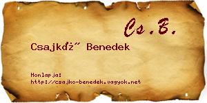 Csajkó Benedek névjegykártya