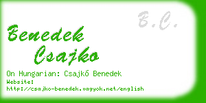 benedek csajko business card